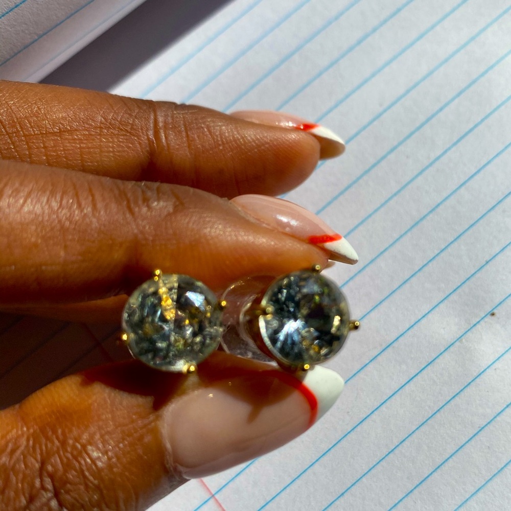 Authentic Kate spade Cz stud earrings with gold hardware